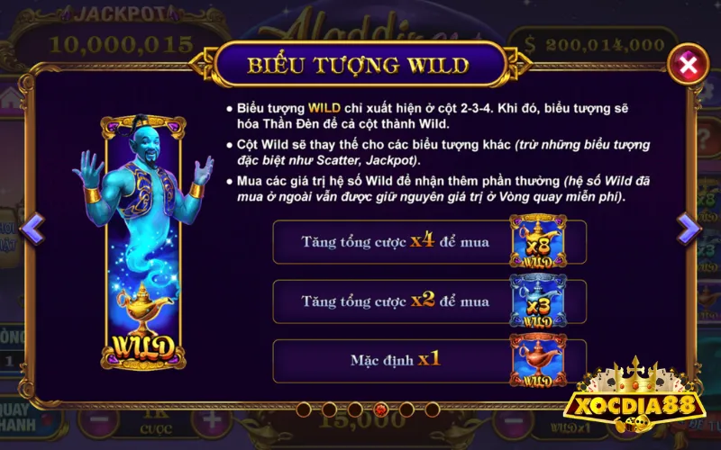 Các biểu tượng đặc biệt trong nổ hũ Thần Đèn XOCDIA88